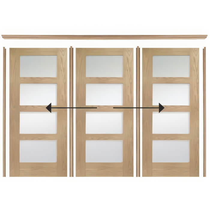 XL Joinery Easi Slide Un-Finished Oak Room Divider Door System