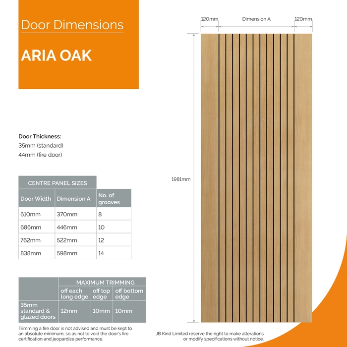 JB Kind Aria Pre-Finished Oak Laminate Internal Door