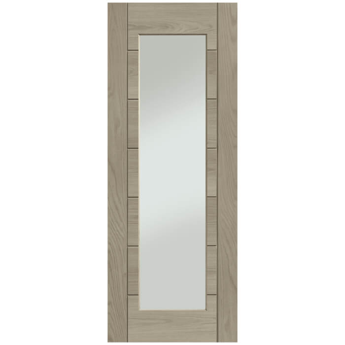 XL Joinery Palermo Essential Crema Oak 7-Panels 1-Lite Internal Glazed Door