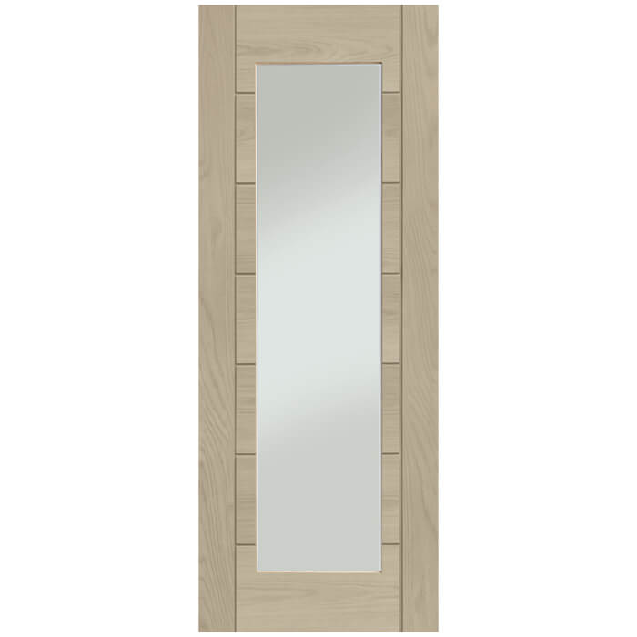 XL Joinery Palermo Essential Latte Oak 7-Panels 1-Lite Internal Glazed Door