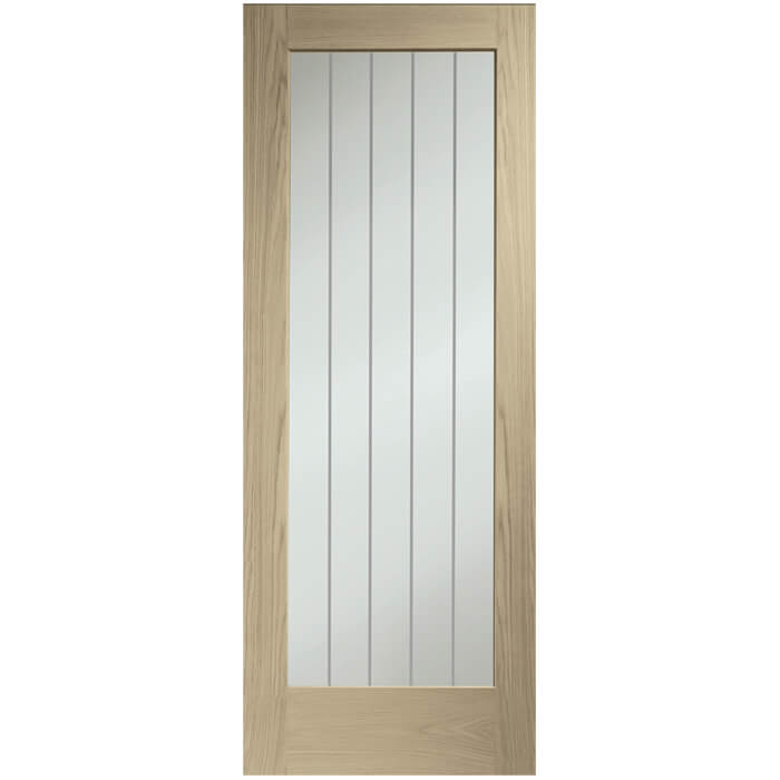 XL Joinery Suffolk Essential Pattern 10 Latte Oak 1-Lite Internal Clear Etched Glazed Door