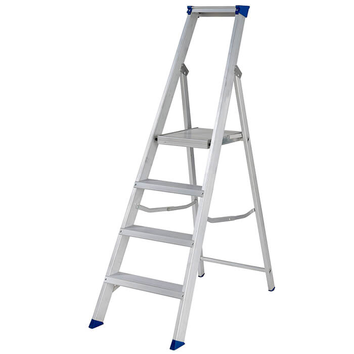 Werner Mastertrade Platform Aluminium Stepladders - 4 Tread