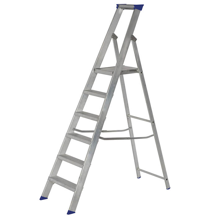 Werner Mastertrade Platform Aluminium Stepladders - 6 Tread