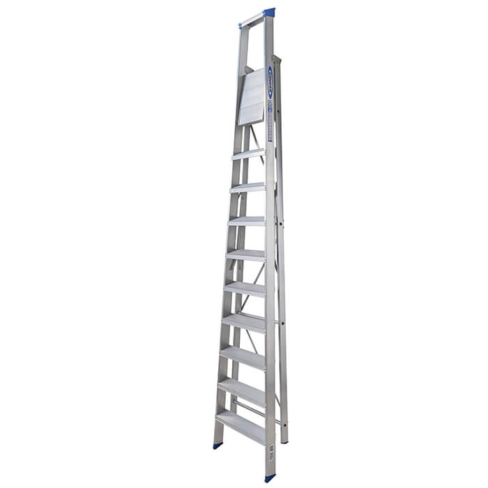 Werner Mastertrade Platform Aluminium Stepladders - 10 Tread