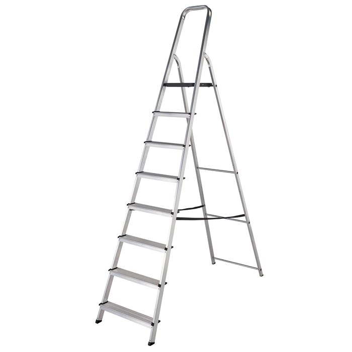 Werner 8 Tread High Handrail Aluminium Stepladders