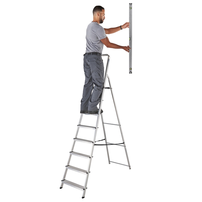 Werner 8 Tread High Handrail Aluminium Stepladders