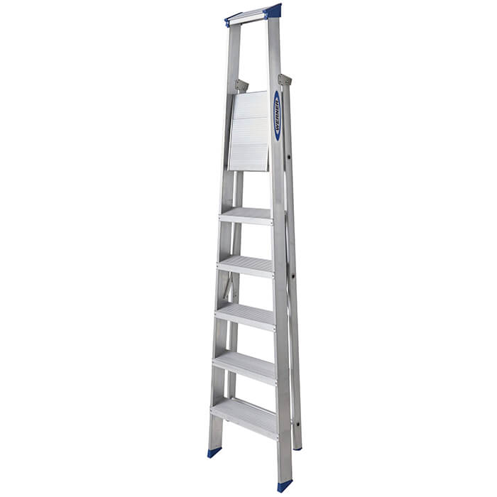 Werner Mastertrade Platform Aluminium Stepladders - 6 Tread