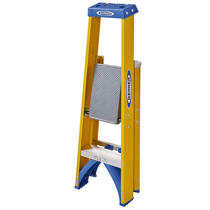 Werner Fibreglass Platform Stepladders - 2 Tread