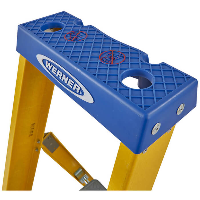 Werner Fibreglass Platform Stepladders - 2 Tread