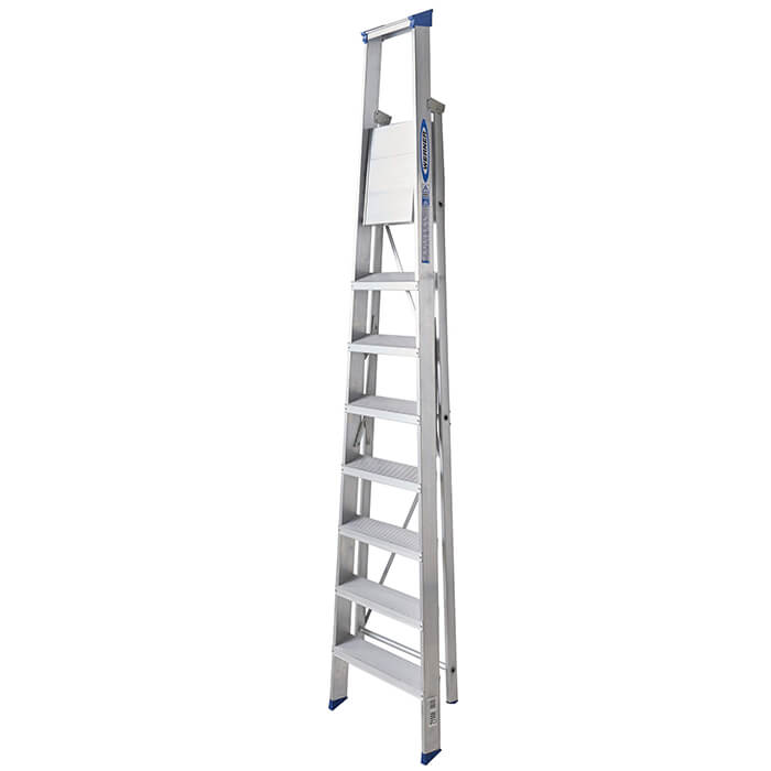 Werner Mastertrade Platform Aluminium Stepladders - 8 Tread