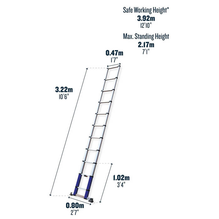 Werner Telescopic Extension Ladder - 3.9 Meter