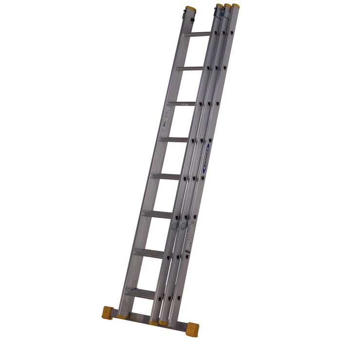 Werner Box Section 8 D-Rung Triple Extension Aluminium Ladder 2.41m