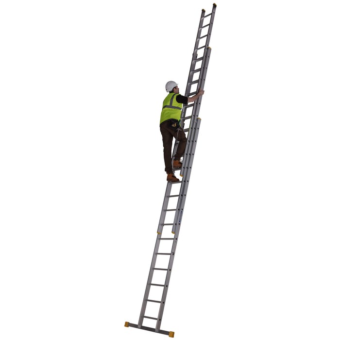 Werner Box Section 14 D-Rung Triple Extension Aluminium Ladder 4.09m