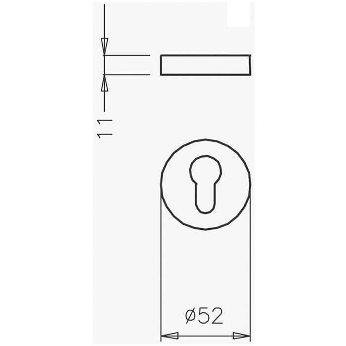 Atlantic Tupai Rapido CurvaLine Euro Escutcheon On Round Rose