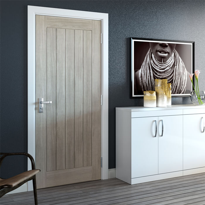 JB Kind Colorado Pre-Finished Grey 5-Panels Laminated Internal Door