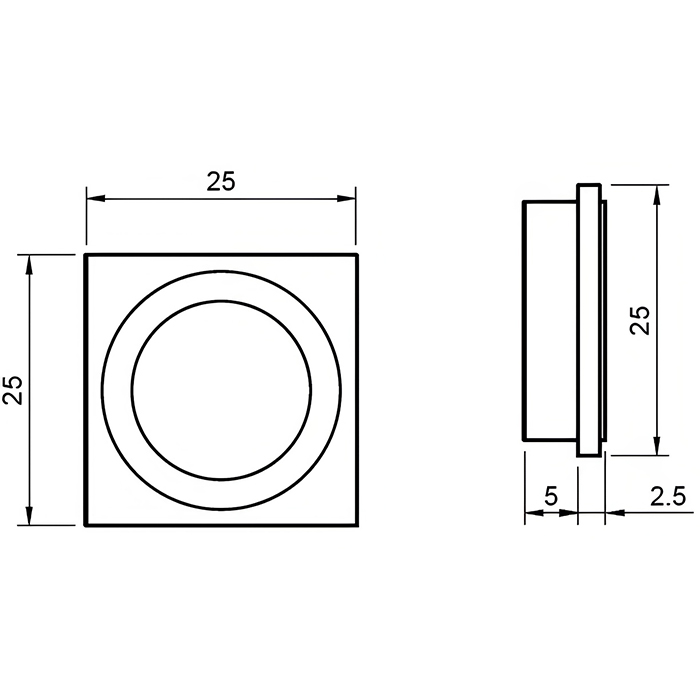 Atlantic Tupai Rapido RetaLine Rillo Lever Door Handle On Concealed Square Rose