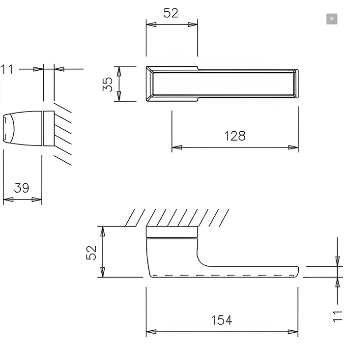 Atlantic Tupai Rapido VersaLine Tobar Lever Door Handle On Long Rose