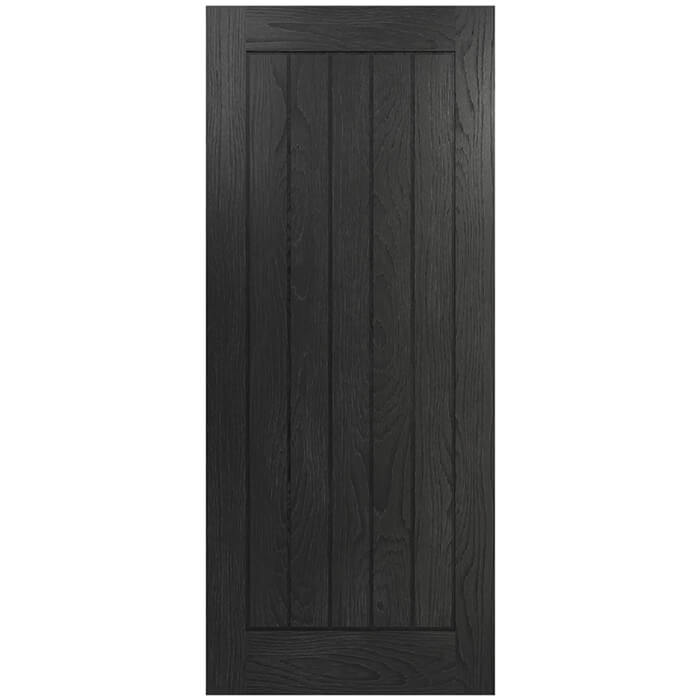 Deanta Ely Painted Brushed Black Oak 5-Panels Internal Fire Door