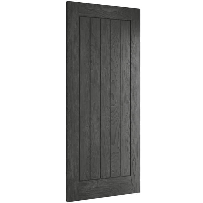 Deanta Ely Painted Brushed Black Oak 5-Panels Internal Fire Door