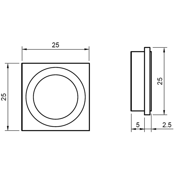 Atlantic Tupai Rapido 5S Line Portel Lever Door Handle on Concealed Square Rose