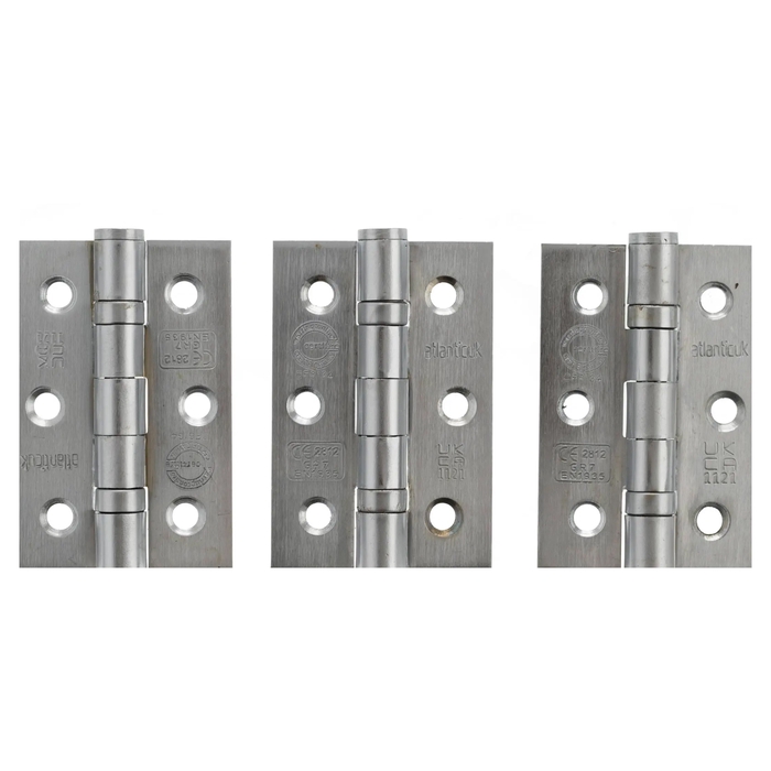 Atlantic 3 Inch CE Fire Rated Grade 7 Ball Bearing Hinges - Pack Of 3