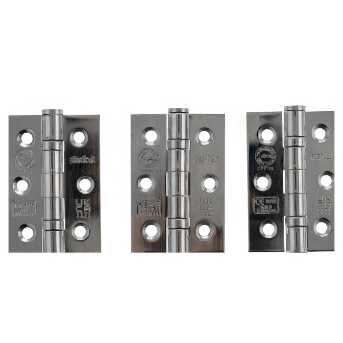 Atlantic 3 Inch CE Fire Rated Grade 7 Ball Bearing Hinges - Pack Of 3