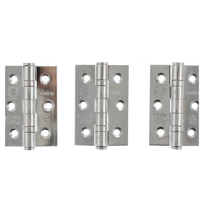 Atlantic 3 Inch CE Fire Rated Grade 7 Ball Bearing Hinges - Pack Of 3