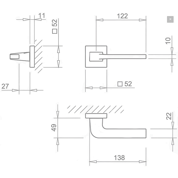 Atlantic Tupai Rapido CurvaLine Valbona Lever Door Handle on Square Rose