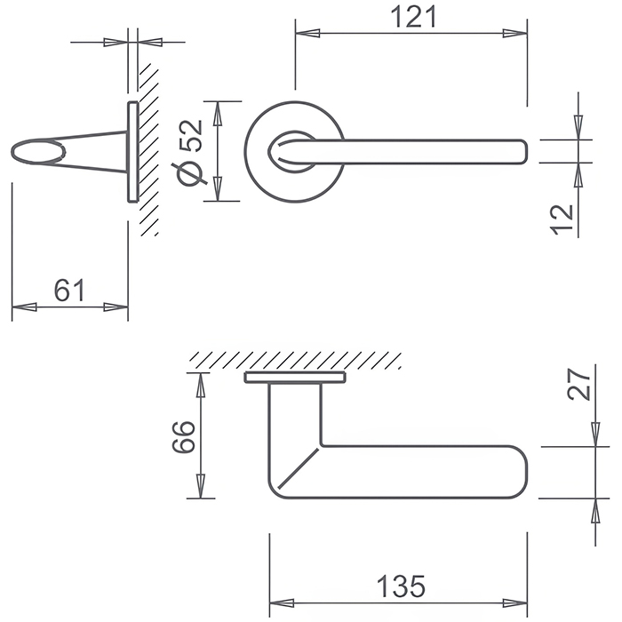 Atlantic Tupai Rapido 5S Line Tavira Lever Door Handle on 5mm Slimline Round Rose