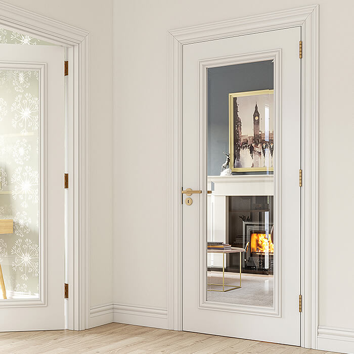 Deanta Blenheim White Primed 1-Light Internal Glazed Door