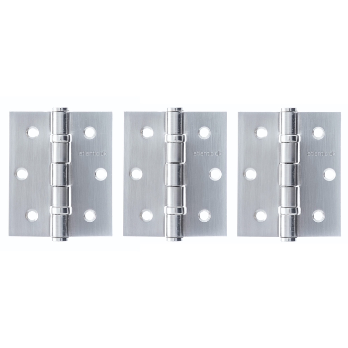 Atlantic 3 Inch Ball Bearing Steel Hinges - Pack Of 3