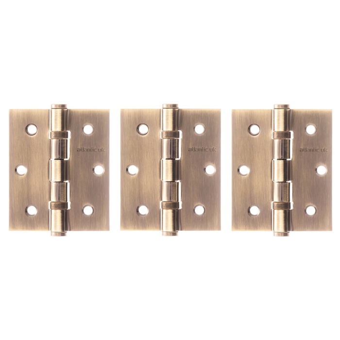 Atlantic 3 Inch Ball Bearing Steel Hinges - Pack Of 3