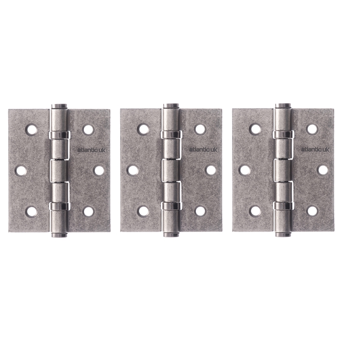 Atlantic 3 Inch Ball Bearing Steel Hinges - Pack Of 3