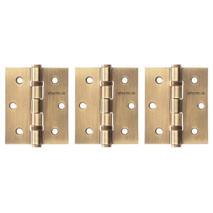 Atlantic 3 Inch Ball Bearing Steel Hinges - Pack Of 3