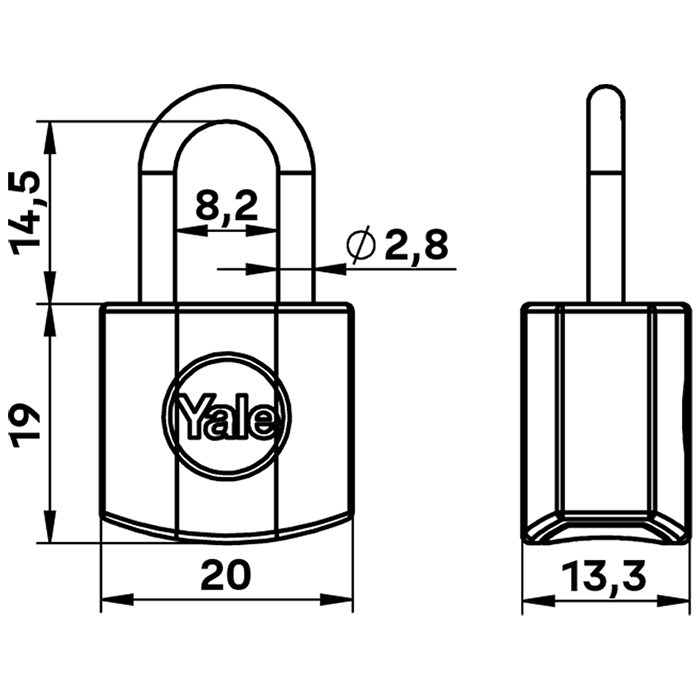 Yale Standard Security Brass Padlocks 15mm (Pack of 4)