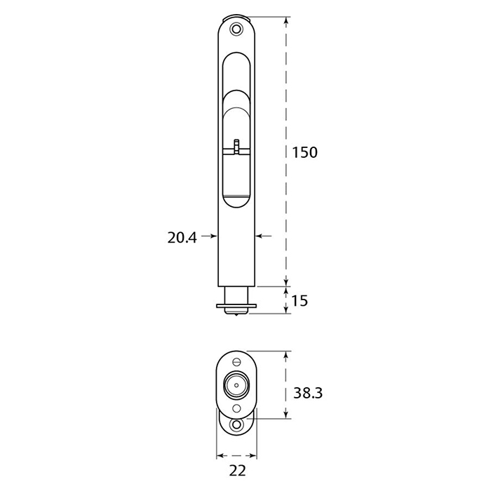 Dale 152mm Lever Action Flush Bolt