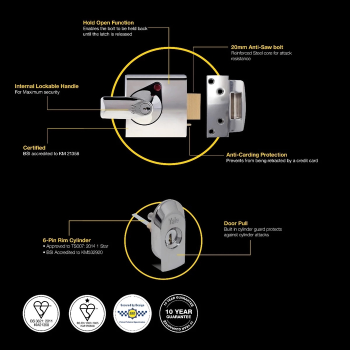 Yale Maximum Security British Standard Nightlatch