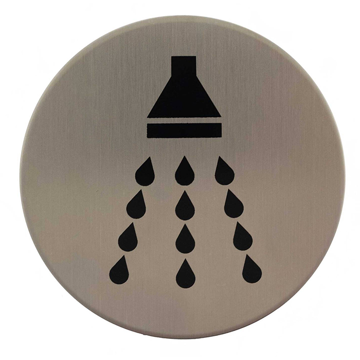 Atlantic Satin Stainless Steel Disc Sign 3M Adhesive 75mm