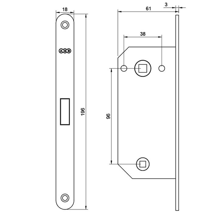 Atlantic AGB Polaris 2XT Magnetic Bathroom Lock With Adjustable Strikeplate 35mm Backset