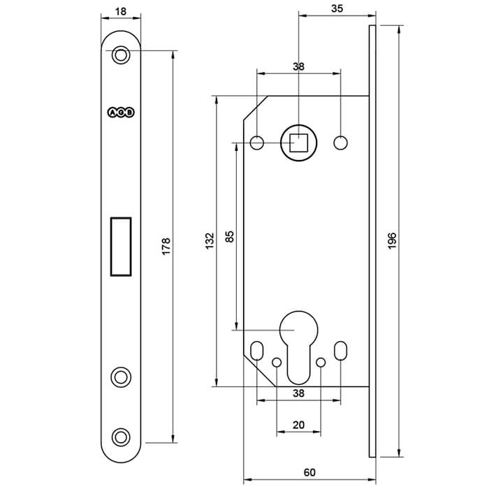 Atlantic AGB Polaris 2XT Magnetic Euro Profile Sashlock With Adjustable Strikeplate 35mm Backset