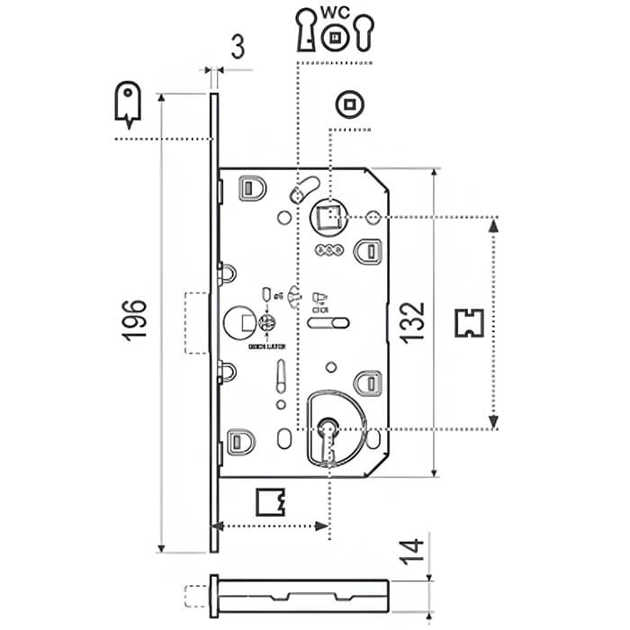 Atlantic AGB Polaris 2XT Magnetic Euro Profile Sashlock 60mm Backset