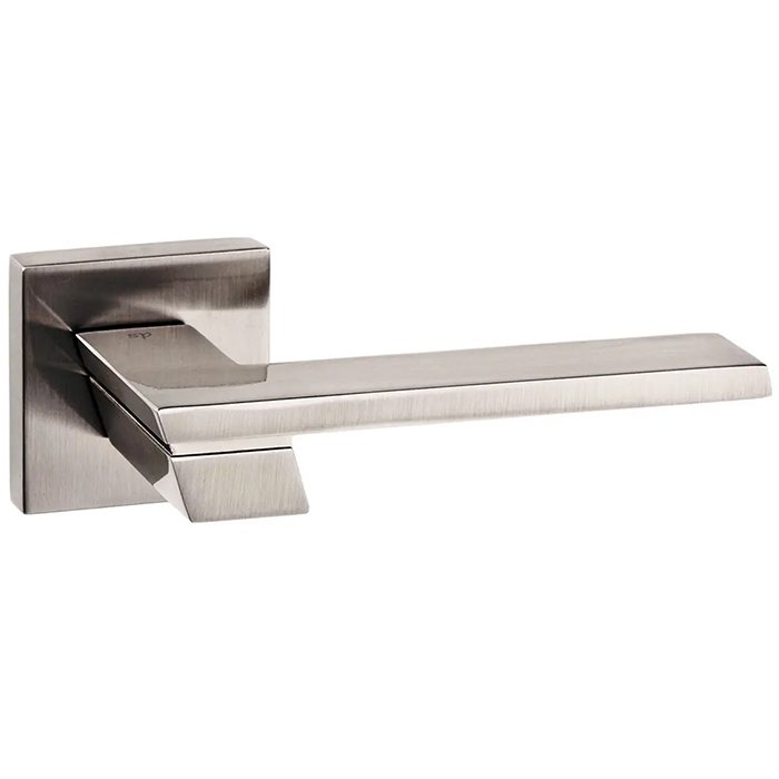 Atlantic Senza Pari Giovanni Satin Nickel Lever Door Handle On Flush Square Rose