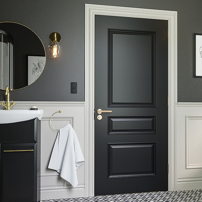 Deanta Windsor Pre-Finished Black 3-Panels Internal Door