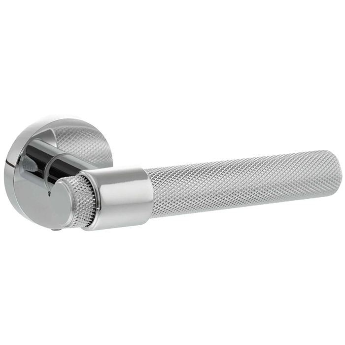 Atlantic Senza Pari Andretta Knurled Lever Door Handle On Minimal Round Rose