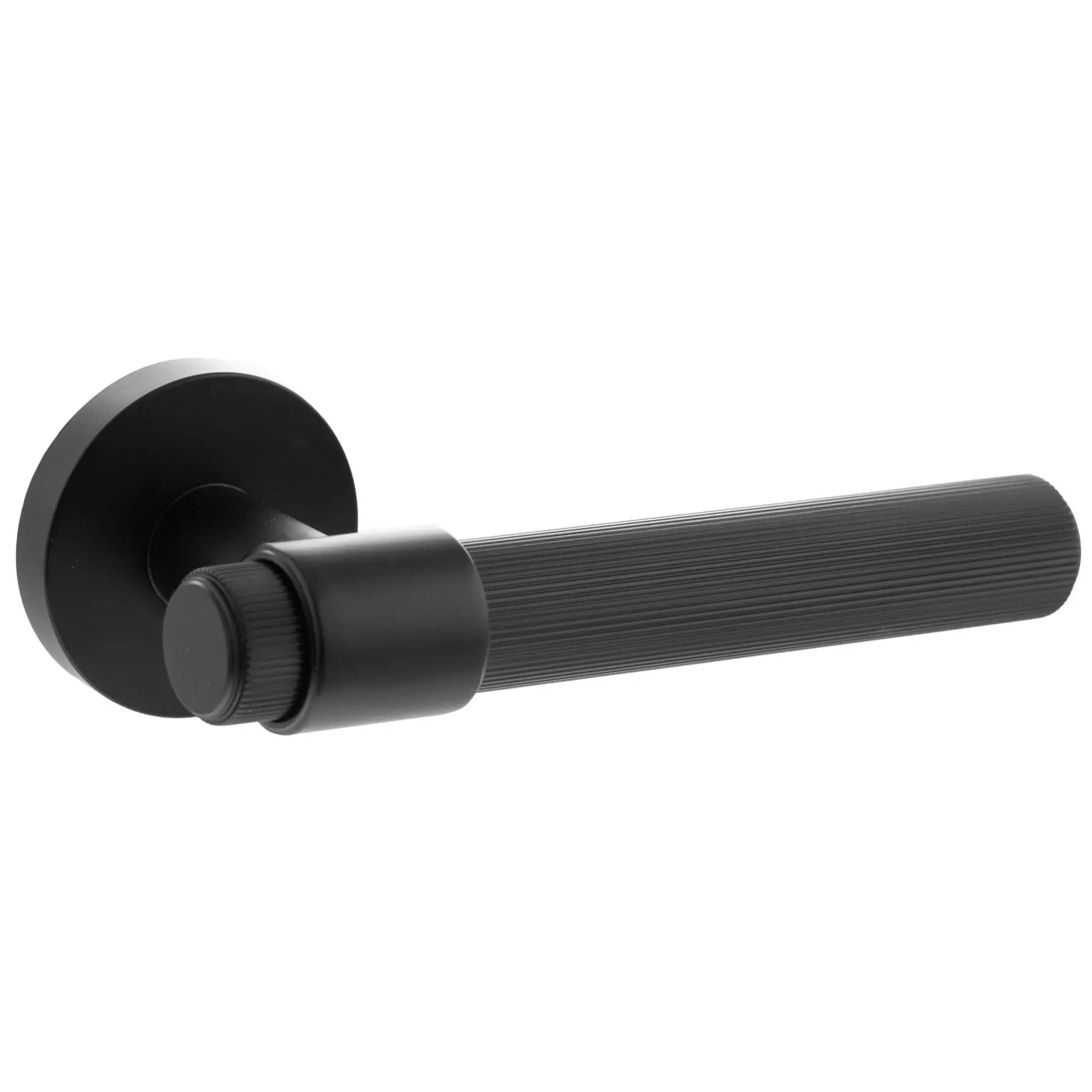 Atlantic Senza Pari Fasana Linear Knurled Lever Door Handle On Round Rose