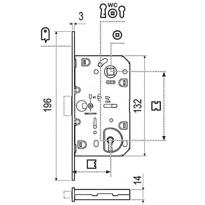 Atlantic AGB Polaris 2XT Magnetic Backset Bathroom Lock