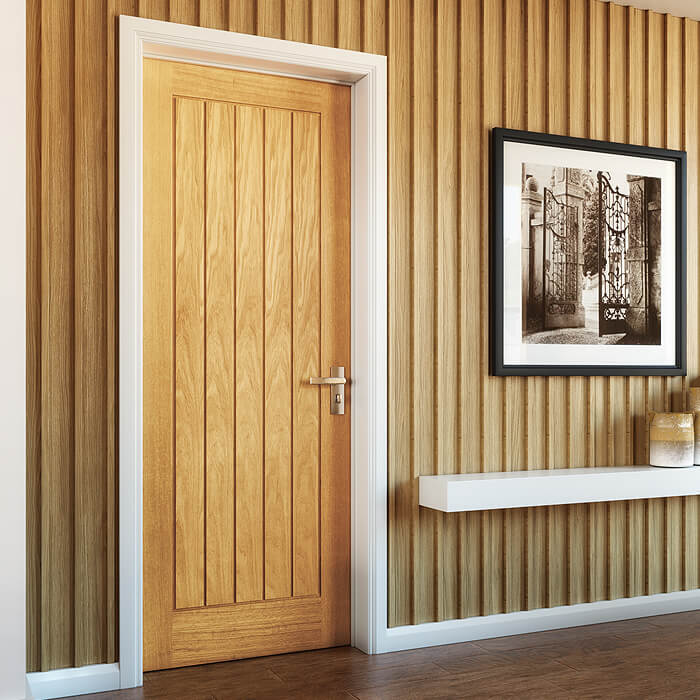 JB Kind Thames Pre-Finished Oak 5-Panels Internal Door