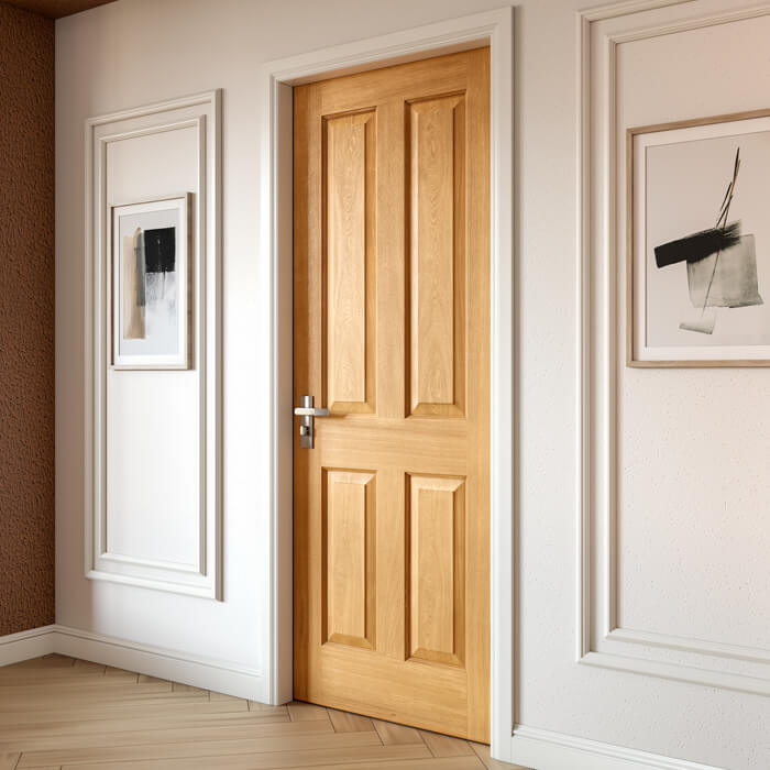 JB Kind Sherwood Pre-Finished Oak 4-Panels Internal Door