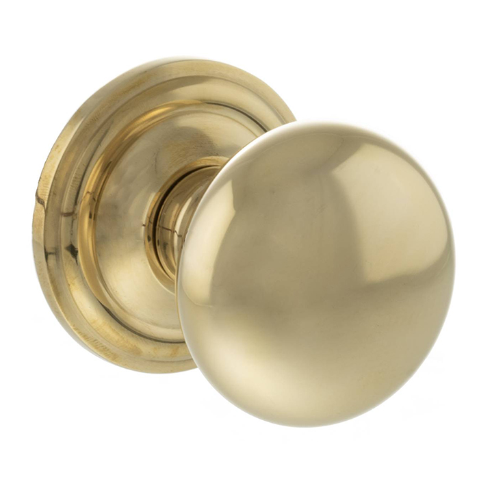 Atlantic Old English Harrogate Solid Brass Mushroom Mortice Knob On Concealed Fix Rose