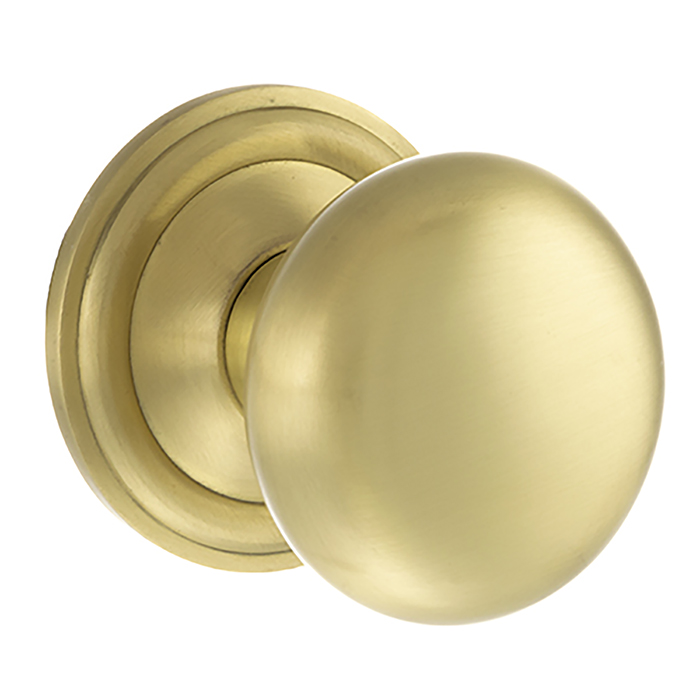 Atlantic Old English Harrogate Solid Brass Mushroom Mortice Knob On Concealed Fix Rose